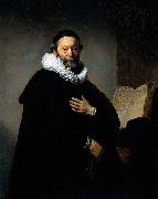 REMBRANDT Harmenszoon van Rijn Portrait of Johannes Wtenbogaert, oil painting